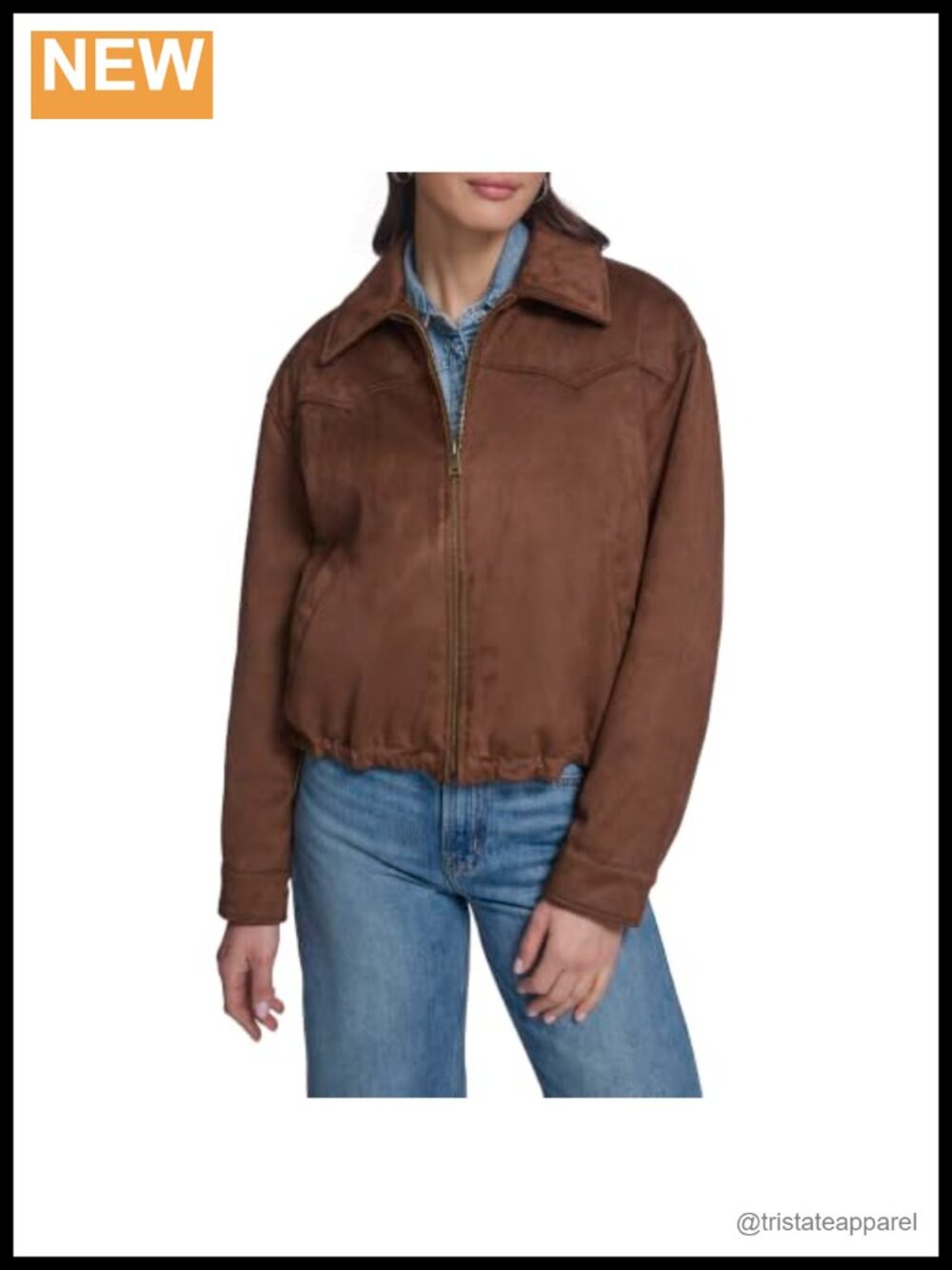 Faux Suede Bomber Jacket with Bubble Hem